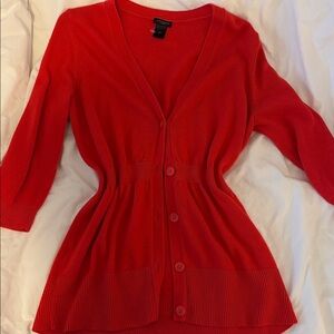 Ann Taylor Vibrant Red Cardigan